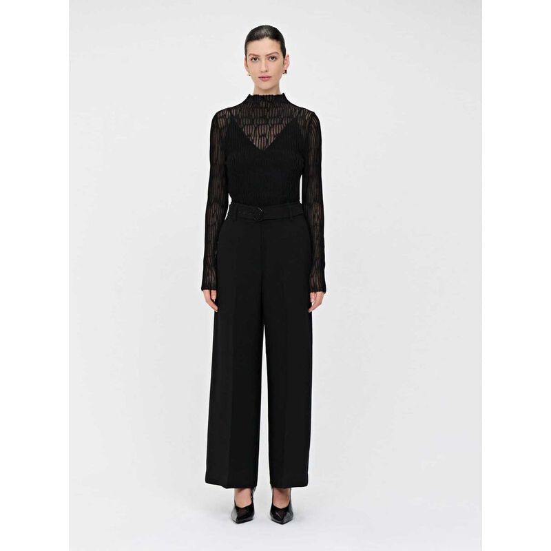 Veronika Maine Sheer Wave Funnel Neck Knit image number 3